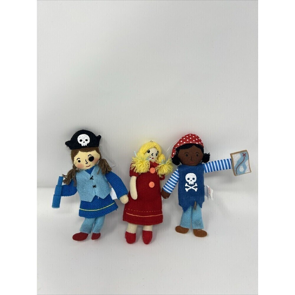 Felt Plush Christmas Ornaments 6-7" Dressed plush Felt 3 Unique Ornaments Pirate
